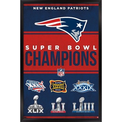 Trends International NFL New England Patriots - Champions 23 Framed Wall Poster Prints
