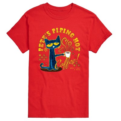 Men's - Pete the Cat - Piping Hot Coffee Short Sleeve Graphic T-Shirt