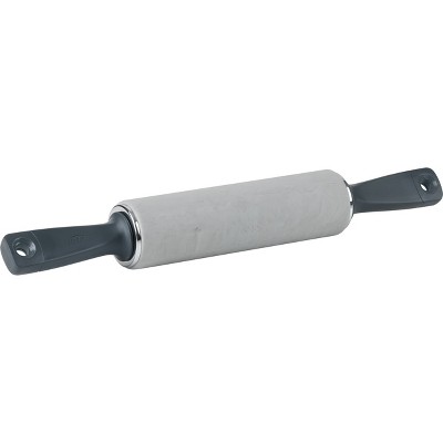 Trudeau Standard Rolling Pin Marble: Nonstick Silicone for Baking, Dishwasher-Safe, Handled, Green, 19.1" Length