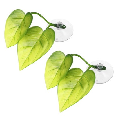 Unique Bargains Betta Fish Leaf Pad Hammock Plants for Fish Tank Green 2.48"x1.77"
