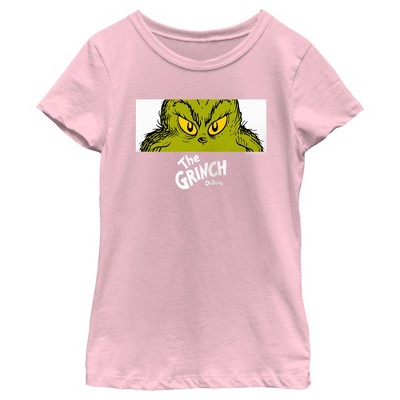 Girl's Dr. Seuss Grinch Eyes Crop T-Shirt