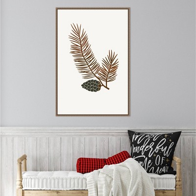 Amanti Art 23"x33" Pine by Kubistika Framed Canvas Wall Art Print