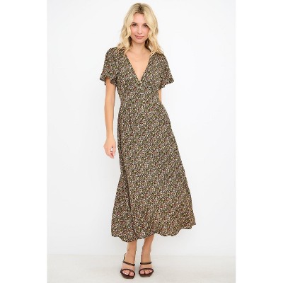 WEST K Women's Ingrid Flutter Sleeve Gauze Midi Dress