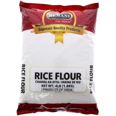 HEMANI Fine White Rice Flour 4LB (1.8 KG) - Non GMO, Gluten Free - Great for Baking - Farine de Riz