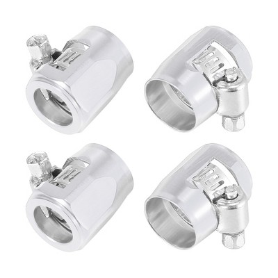 Unique Bargains Hose Finisher Flexible Rubber Pipe Clamp for Oil Fuel Tube 4 Pcs