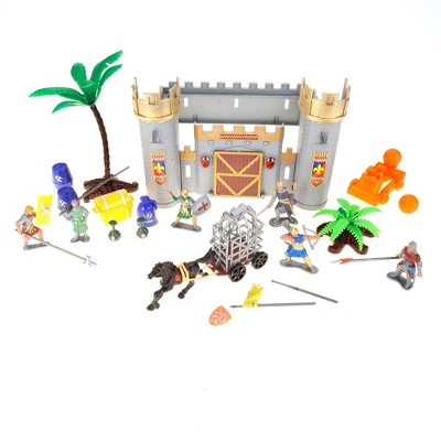 AZ Import Castle Knights Action Figure Toy Army Playset with Assemble Castle fir kids
