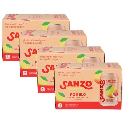 Sanzo Pomelo Sparkling Water - Case of 4/6 pack, 12 fz