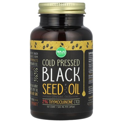 Maju Superfoods Cold-Pressed Black Seed Oil, 500 mg, 60 Capsules