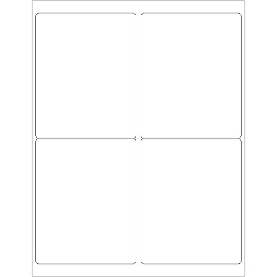 Box Partners Laser Labels Rectangle 4" x 5" White 400/Case LL129