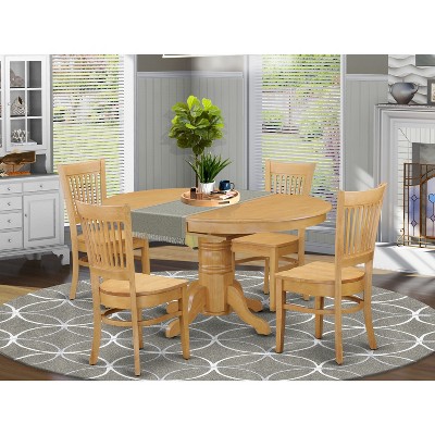 HomeStock Belmont Dining Table Set, Oak