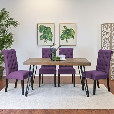 NicBex Dining Room Table Set for 4 Kitchen Table Chairs Set with Wooden Tabletop and 4 Upholstered Chairs for Kitchen