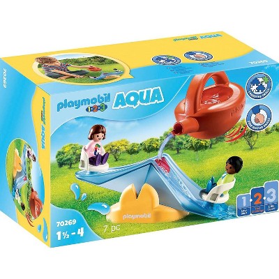 PLAYMOBIL 1.2.3 Aqua Water Seesaw with Watering Can, 7 Pieces, Ages 18 Months and Up