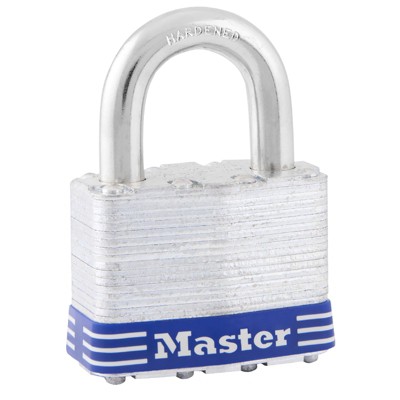 Master Lock - 4-Pin Cylinder Padlock - Laminated Steel - 1-1/2 in.
