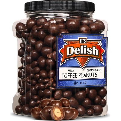 Milk Chocolate Toffee Coated Peanuts by It's Delish, 48 OZ Jumbo Container