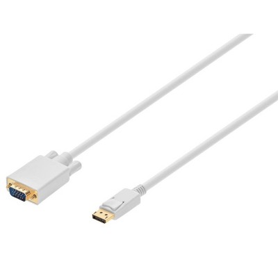 Monoprice Video Cable - 10 Feet - White | 28AWG Display Port to VGA Cable, Gold Plated Connectors