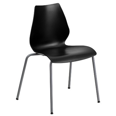 Flash Furniture HERCULES Series 770 lb. Capacity Stack Chair with Lumbar Support and Silver Frame