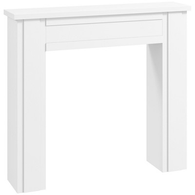 HOMCOM Modern Fireplace Mantel, Freestanding Fireplace Surround for Electric Fireplaces with Leg, 44.7" W x 40" H, White