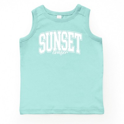 The Juniper Shop Varsity Sunset Chaser Youth Tank Top - XS - Seafoam