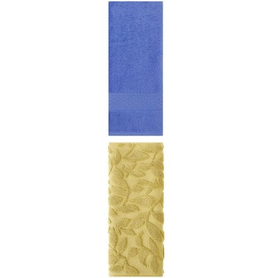 REGALWOVEN Geometry Pattern Cotton Decorative Hand Towels 13" x 30"/14" x 30" 2 Packs