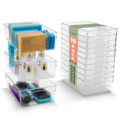 Sorbus XL Clear Plastic Storage Bins for Shelves