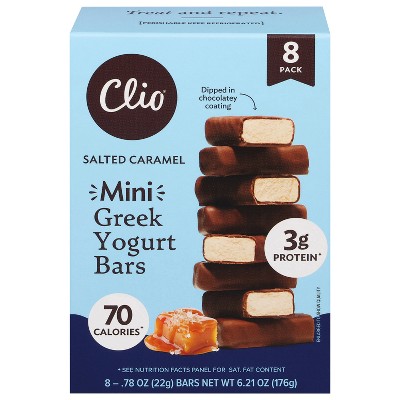 Clio Snacks Salted Caramel Chocolate Greek Yogurt Mini Bars - 6.21oz/8ct