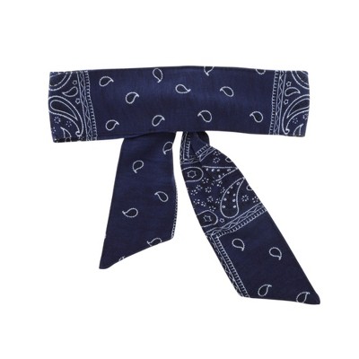 Unique Bargains Breathable Paisley Headband Navy Blue 1 Pc