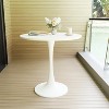 31.5in Round Dining Table, Tulip Table Dining Table 2-4 People with MDF Table Top & Pedestal Base, Mid-Century Coffee Table Office Living Room Table - 4 of 4