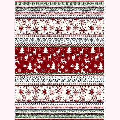 Coolmee Christmas Machine Washable Area Rug Christmas Tree and Snowflake Rugs Non-Slip Carpet for Bedroom Home Decor