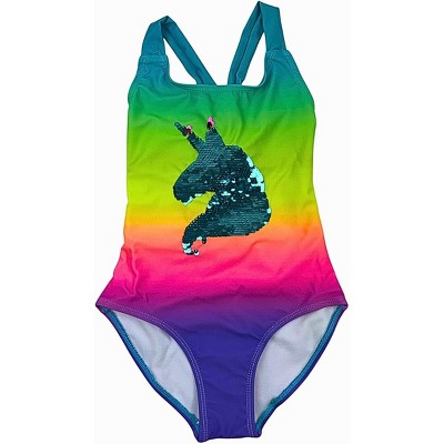 GO COCO Little/Big Girls’ One Piece Cute Sequin Detail Beach Swimsuits