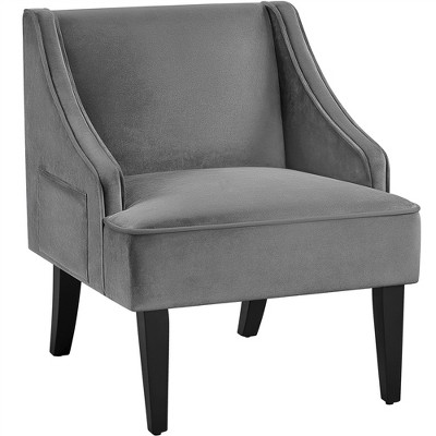 Yaheetech Modern Upholstered Armchair Velvet Accent Chair for Living Room Bedroom