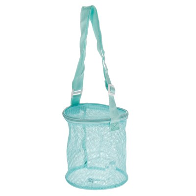 Unique Bargains Adjustable Strap Sea Shells Mesh Beach Bag with Zipper