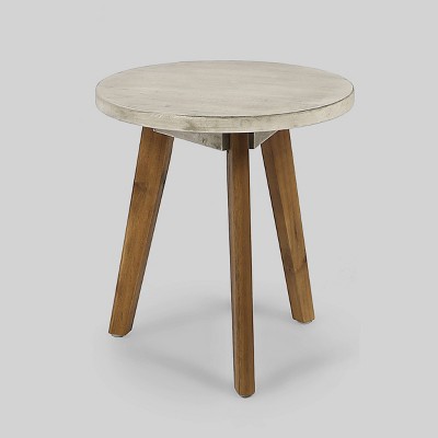 Marina Acacia Wood Patio Side Table: Weather-Resistant, Round & Compact - Christopher Knight Home