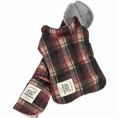 Touchdog (R) 2-In-1 Tartan Plaid Dog Jacket and Matching Reversible Dog Mat