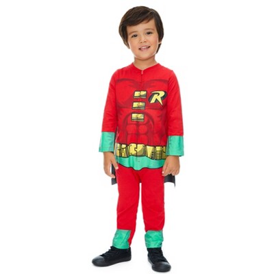 Warner Bros. Robin Zip Up Cosplay Costume Coverall and Cape Toddler