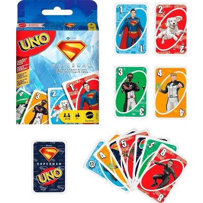 Mattel Games UNO Superman Card Game for Family Game Night, 2 - 10 Players