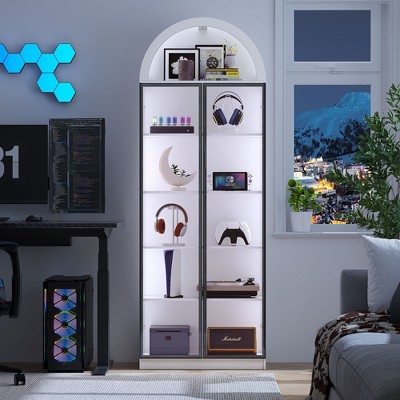 Vlsrka  Arched Storage Display Cabinet,White