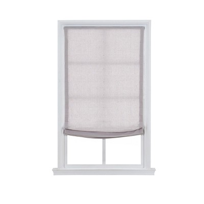 Home Basics Cordless Light Filtering Linen Fabric Relaxed Roman Shade