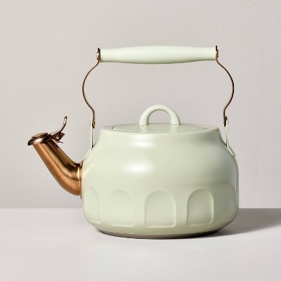 2qt Stainless Steel Arch Cutout Teapot Serene Green - Hearth & Hand™ with Magnolia