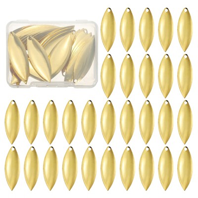 Unique Bargains Metal Curved Fishing Lure Blades with Plastic Storage Box 40 Pcs