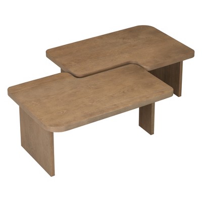 Dexmalle Modern Minimalist Rectangle Coffee Table with Splicing Design