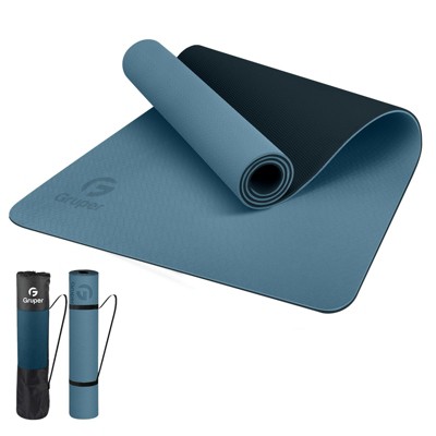 Gruper Non Slip Eco Friendly Yoga Mat with Carrying Strap for Women Fitness Exercise Pilates and Home Workouts