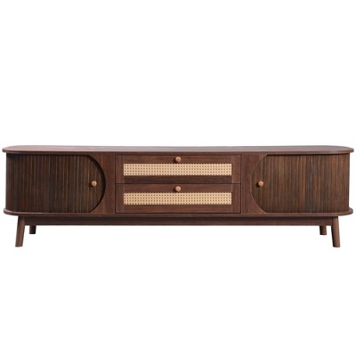 Dexmalle Rattan TV Stand Entertainment Center for TVs up to 75''