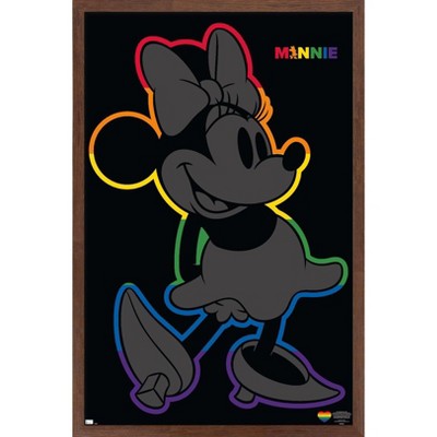 Trends International Disney Minnie Mouse - Rainbow Outline Framed Wall Poster Prints