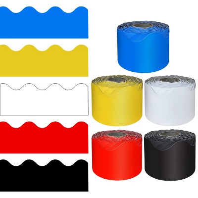 Carson Dellosa Education 65' Primary Color 5 Pack Rolled Scalloped Bulletin Board Border Set (5 Pack)