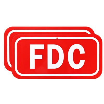 Unique Bargains Aluminum Outdoor "FDC" Fire Department Connection Metal Sign 2 Pcs