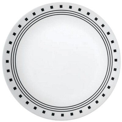 Corelle - Livingware Glass City Block Luncheon Plate - Black
