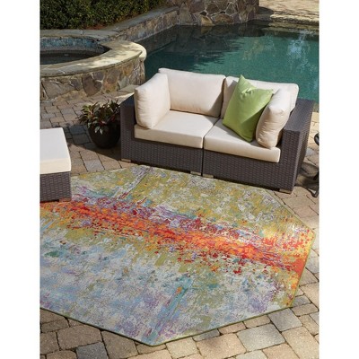 Unique Loom    Outdoor Modern Crumpled Area Rug