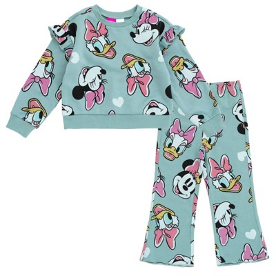 Disney Fleece Pullover Sweatshirt and Ribbed Flare Leggings Outfit Set Toddler