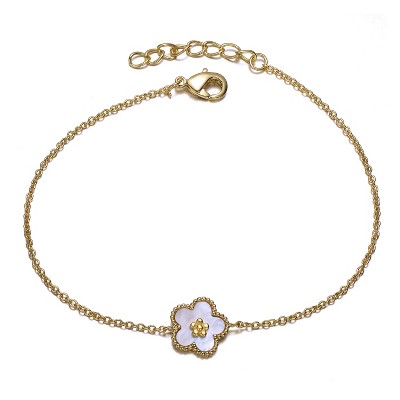 Guili Elegant 14k Gold Plated Flower Bracelet for Girls and Teens Ð Charming, Timeless Jewelry with a Delicate and Feminine Design