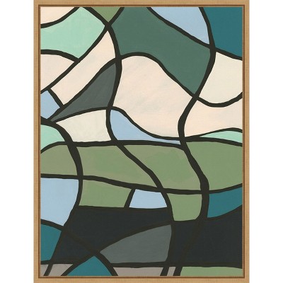 Amanti Art Multicolor Stained Glass II by Regina Moore Framed Canvas Wall Art